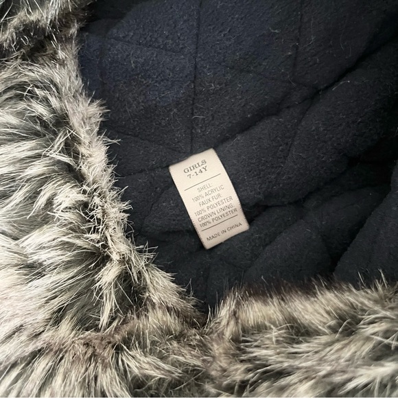 REI Girls Stripe Knit Trapper Pink Fur Lined Beanie Winter Hat Covered Ears 7-14 - Picture 7 of 7